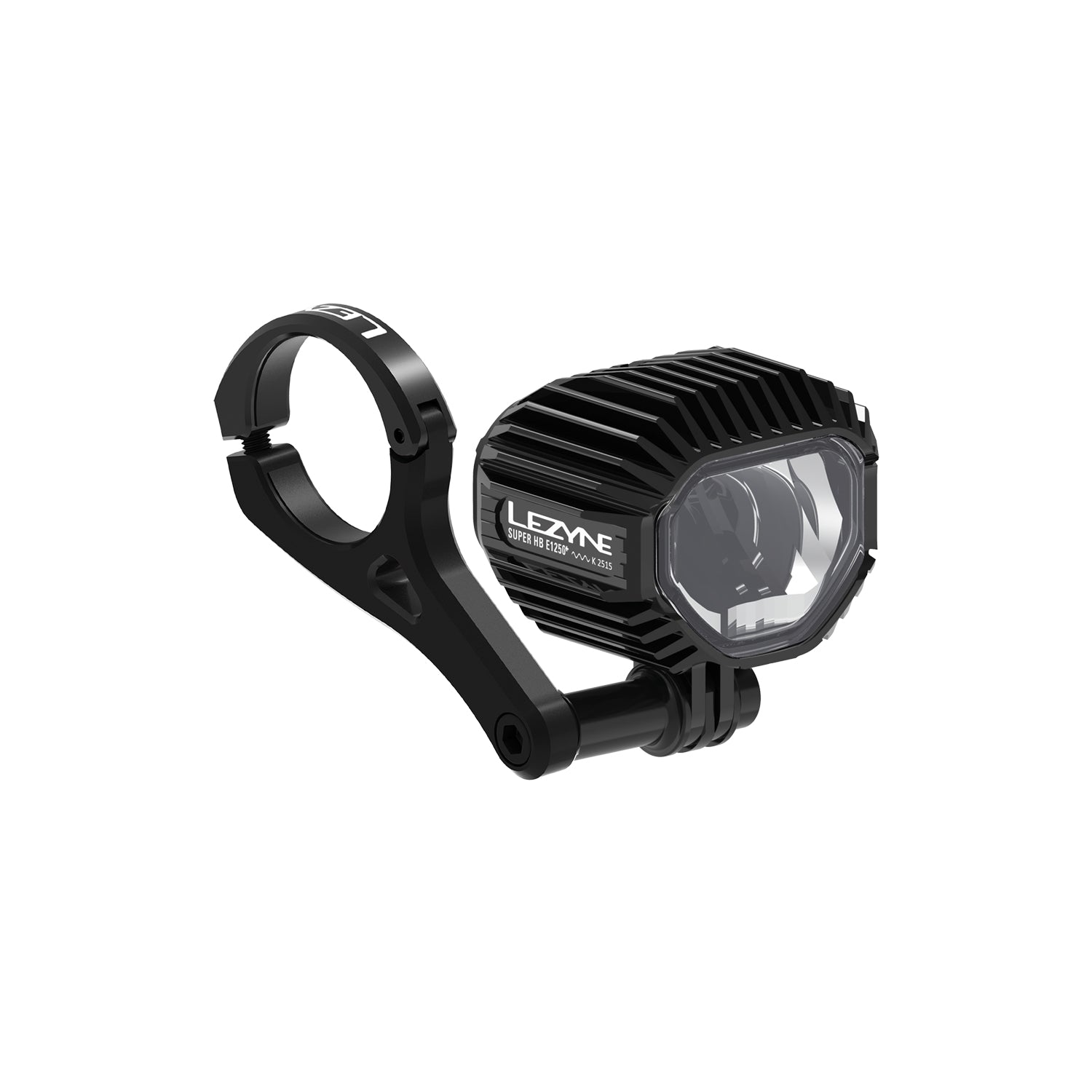 Lezyne E-BIKE SUPER HB StVZO E1250+ LED front bike light with forward center mount, offering a stable and optimized position for enhanced road visibility.