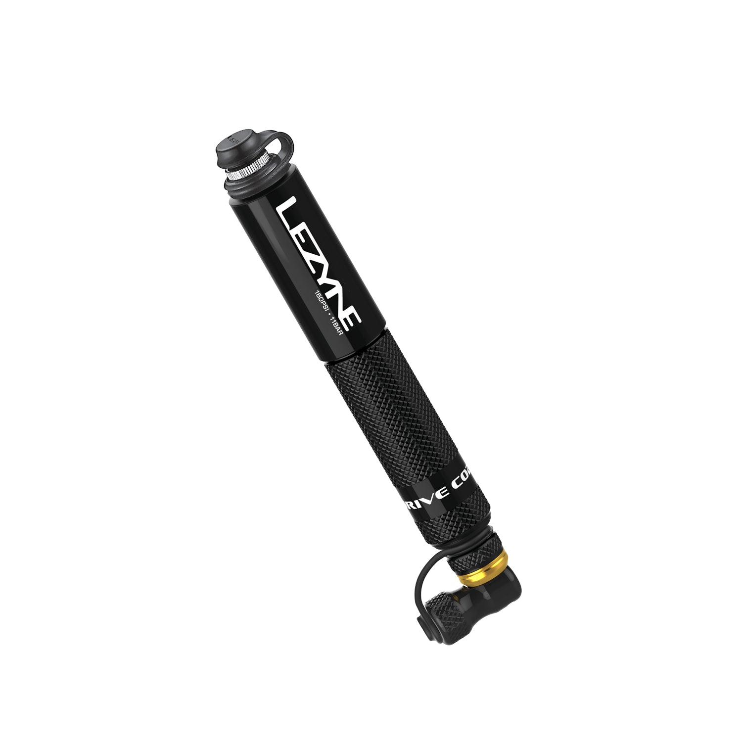 Pocket Drive CO2 bike hand pump highlighting its sleek, compact aluminum design and modern build.