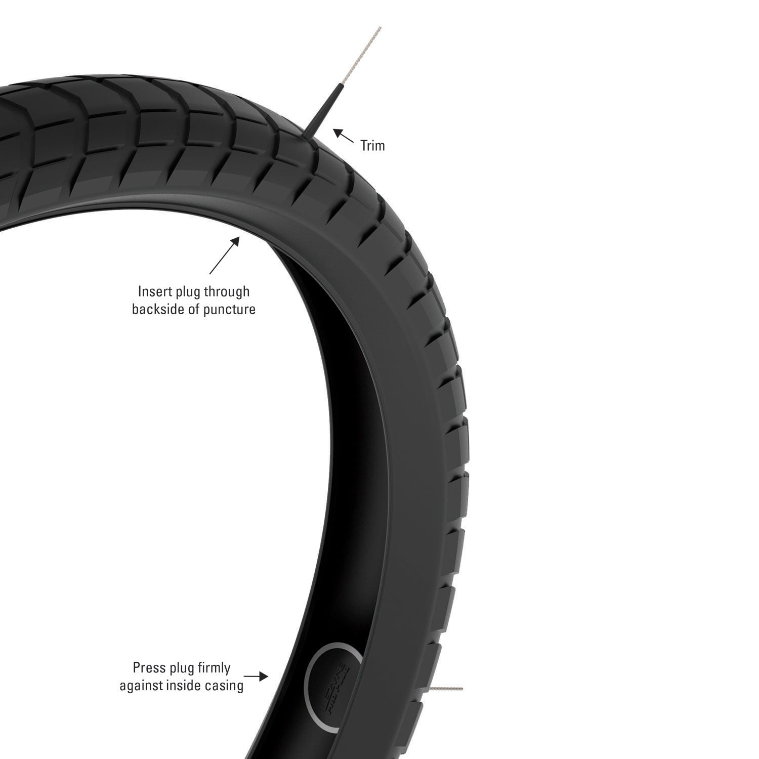 Durable mushroom-style bike tire plug sealing a tubeless puncture for worry-free riding.