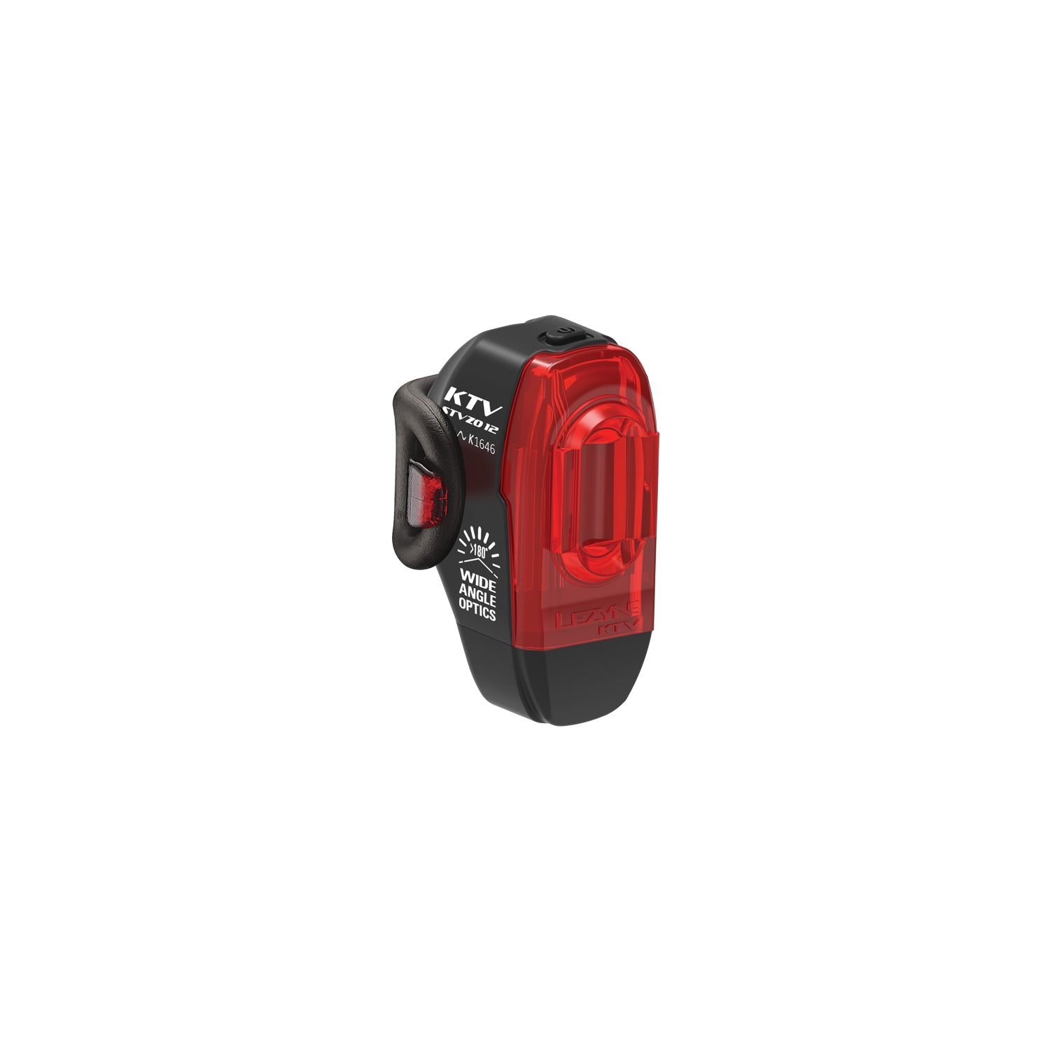 Lezyne KTV REAR StVZO LED bicycle taillight with StVZO-optimized lens, 270° wide-angle visibility, USB-stick recharging, and seatpost compatibility.