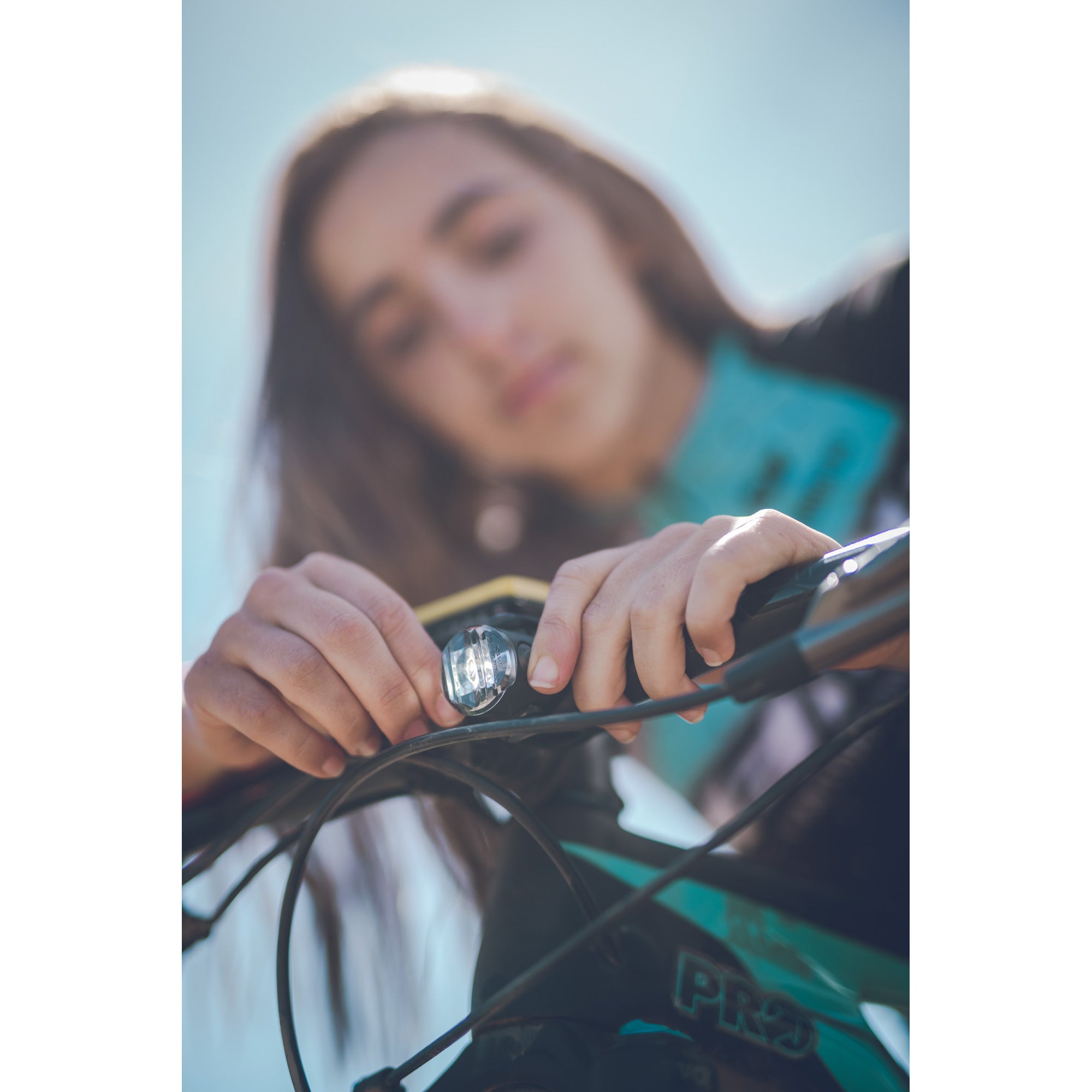 Femto USB Drive front bike light on a bike