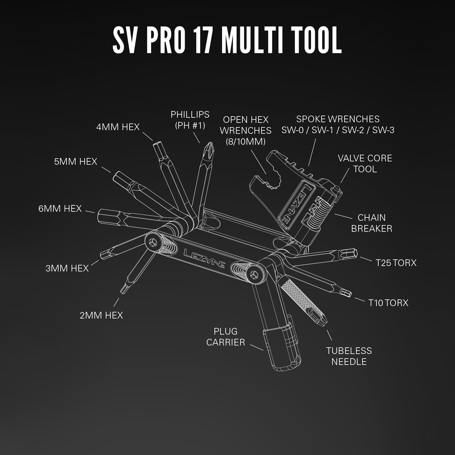 Lezyne SV Pro stainless steel multi-tool, offering premium durability for road and trail cycling adventures.