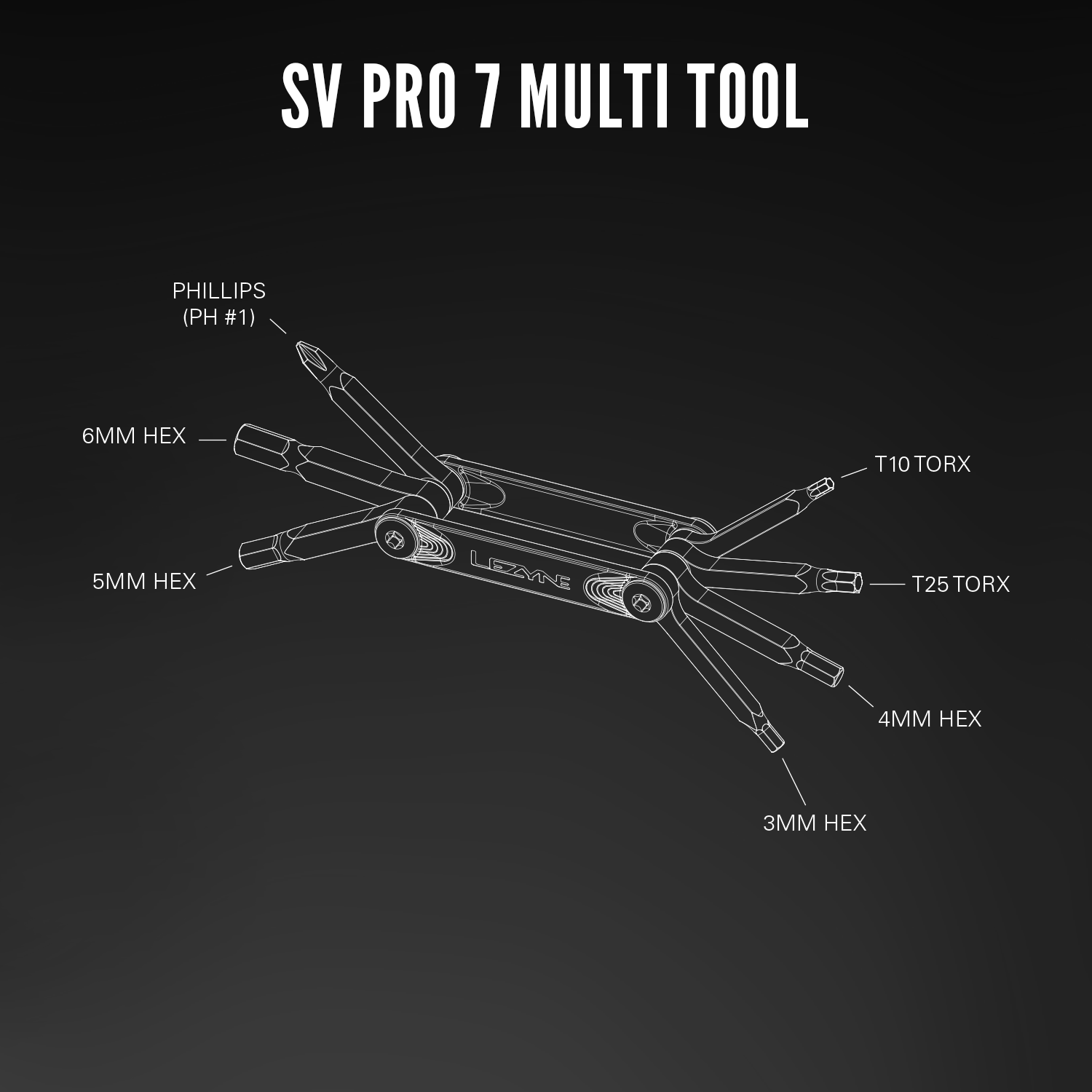Stylish and durable SV Pro Tool by Lezyne, perfect for road and mountain biking adventures requiring quick fixes.