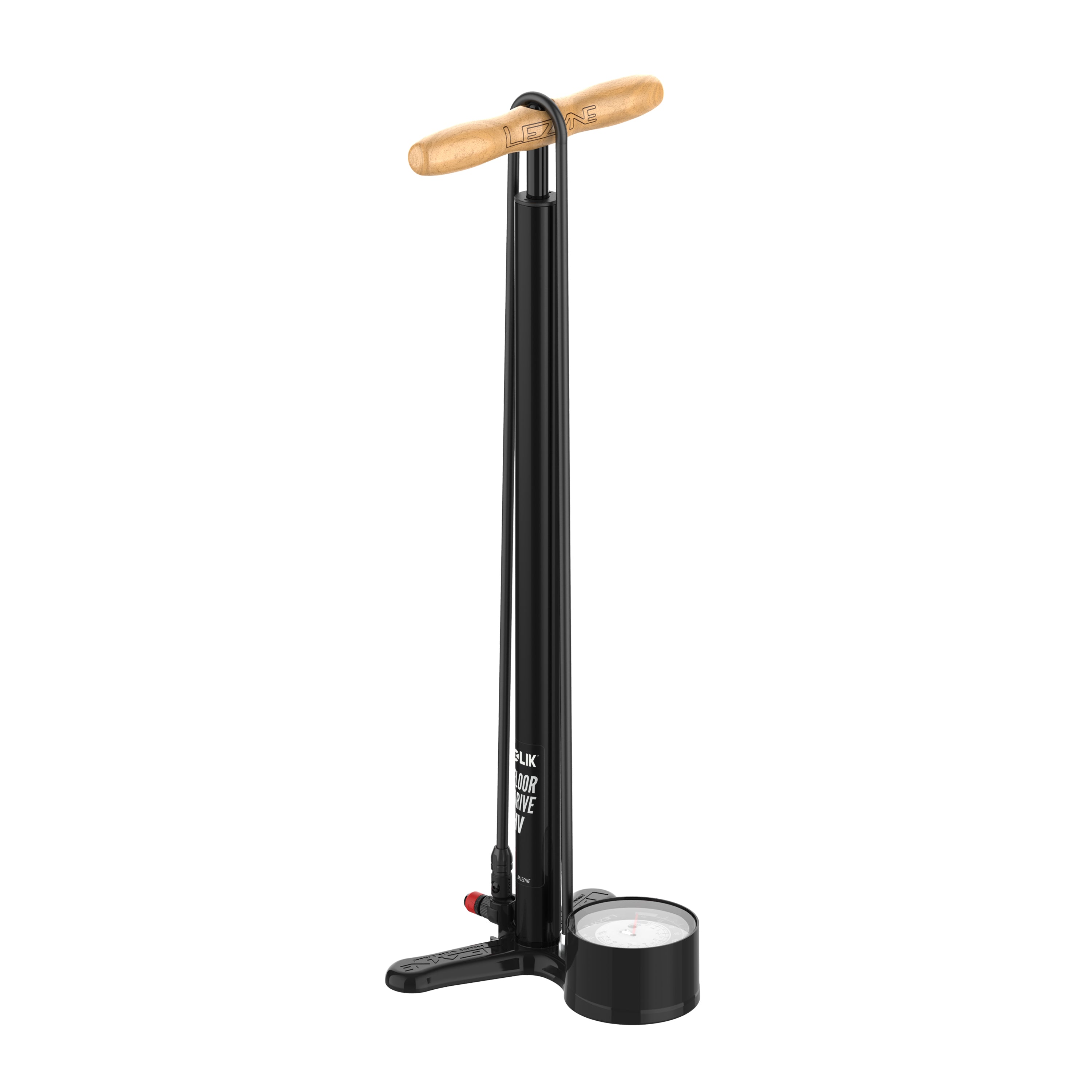 Lezyne CLIK FLOOR DRIVE HV – professional-grade floor pump for MTB and gravel bikes using Clik Valve technology.