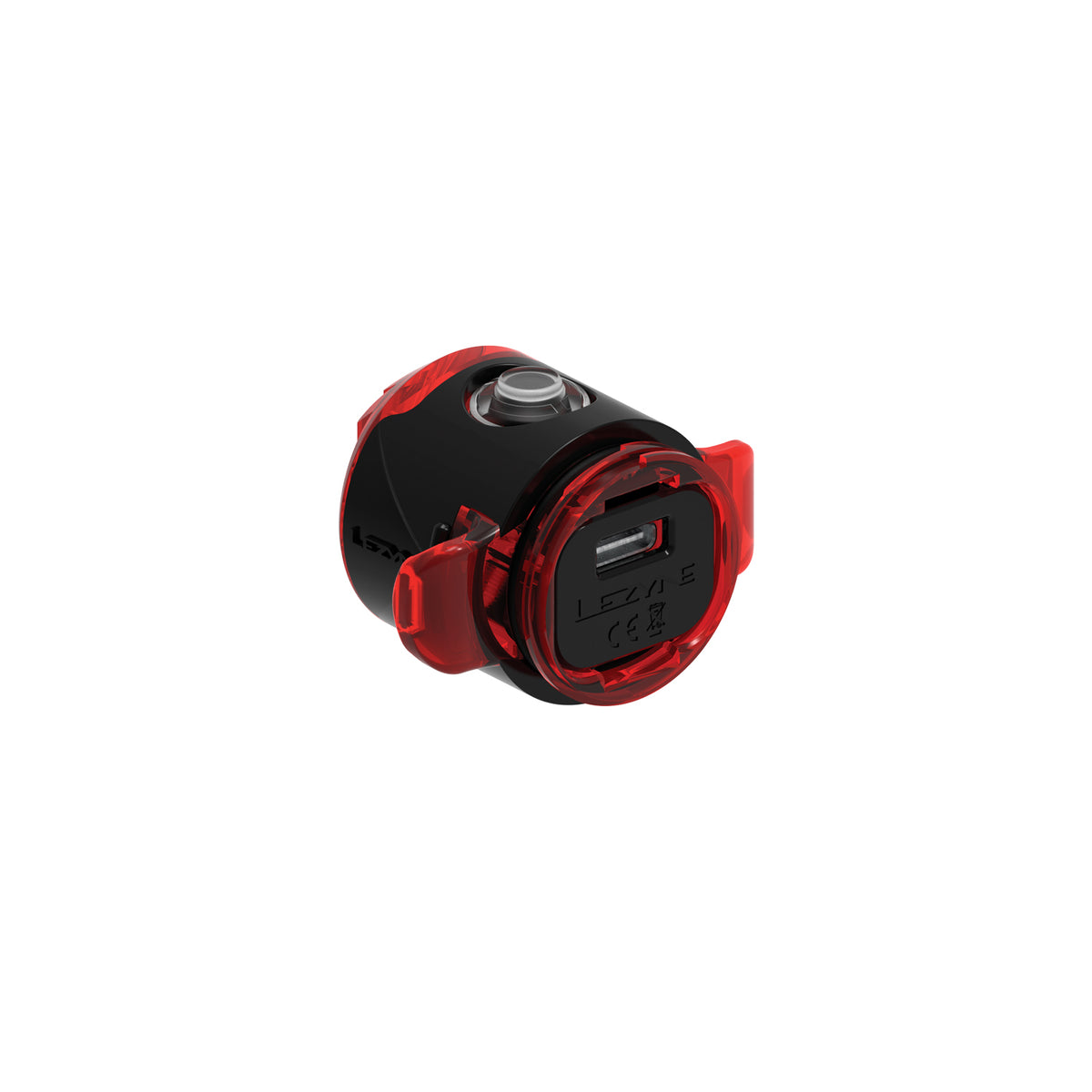 Rear view of the Lezyne FEMTO USB C StVZO REAR, highlighting its USB-C charging port, ensuring convenient and eco-friendly power for daily commuting.