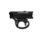 Side view of MACRO DRIVE 1400+ LED front bike light with secure strap mount for reliable handlebar attachment on every bicycle.