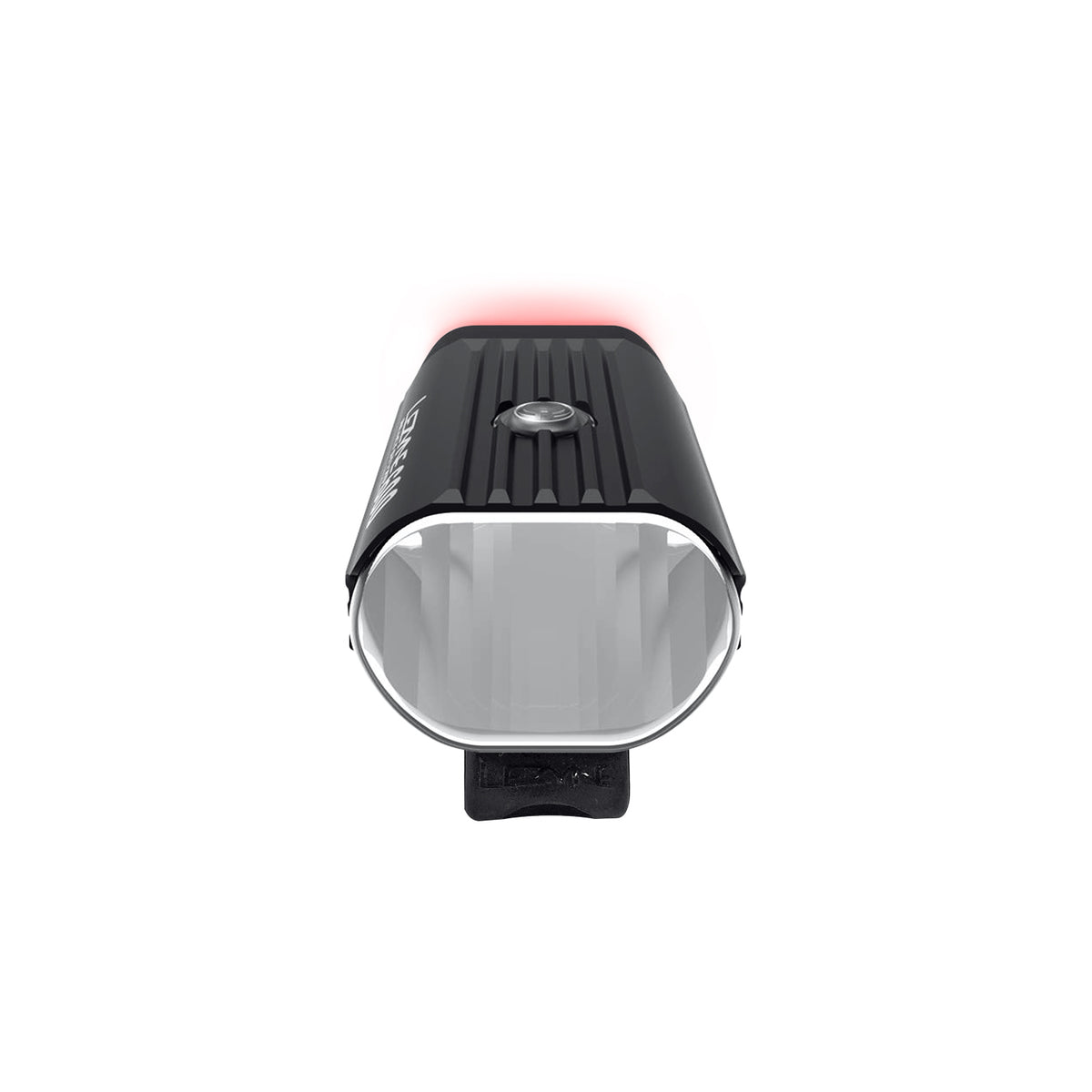 Front studio shot showing the lens of the Lezyne React StVZO Front, built for safety and high visibility.