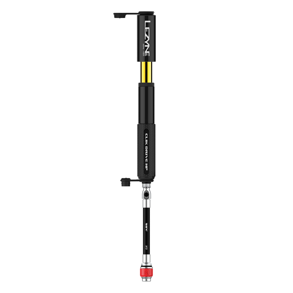 Lezyne CLIK DRIVE HP – fully rebuildable aluminum hand pump built for long-term reliability and precision inflation.