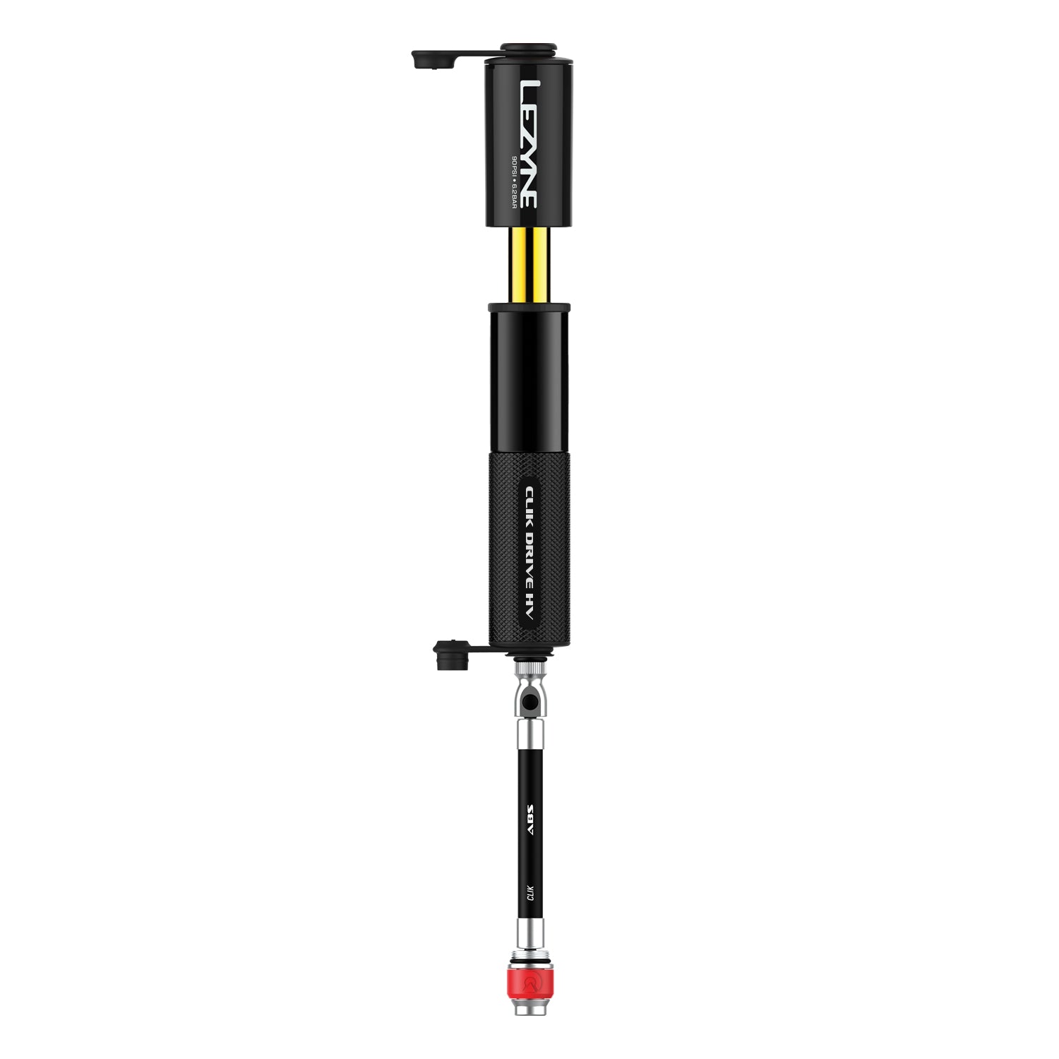 Lezyne CLIK DRIVE HV – fully rebuildable aluminum hand pump built for long-lasting performance and reliability.