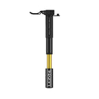 Close-up of the Presta Pocket Drive bike hand pump, showcasing the knurled barrel and precision-machined aluminum finish.