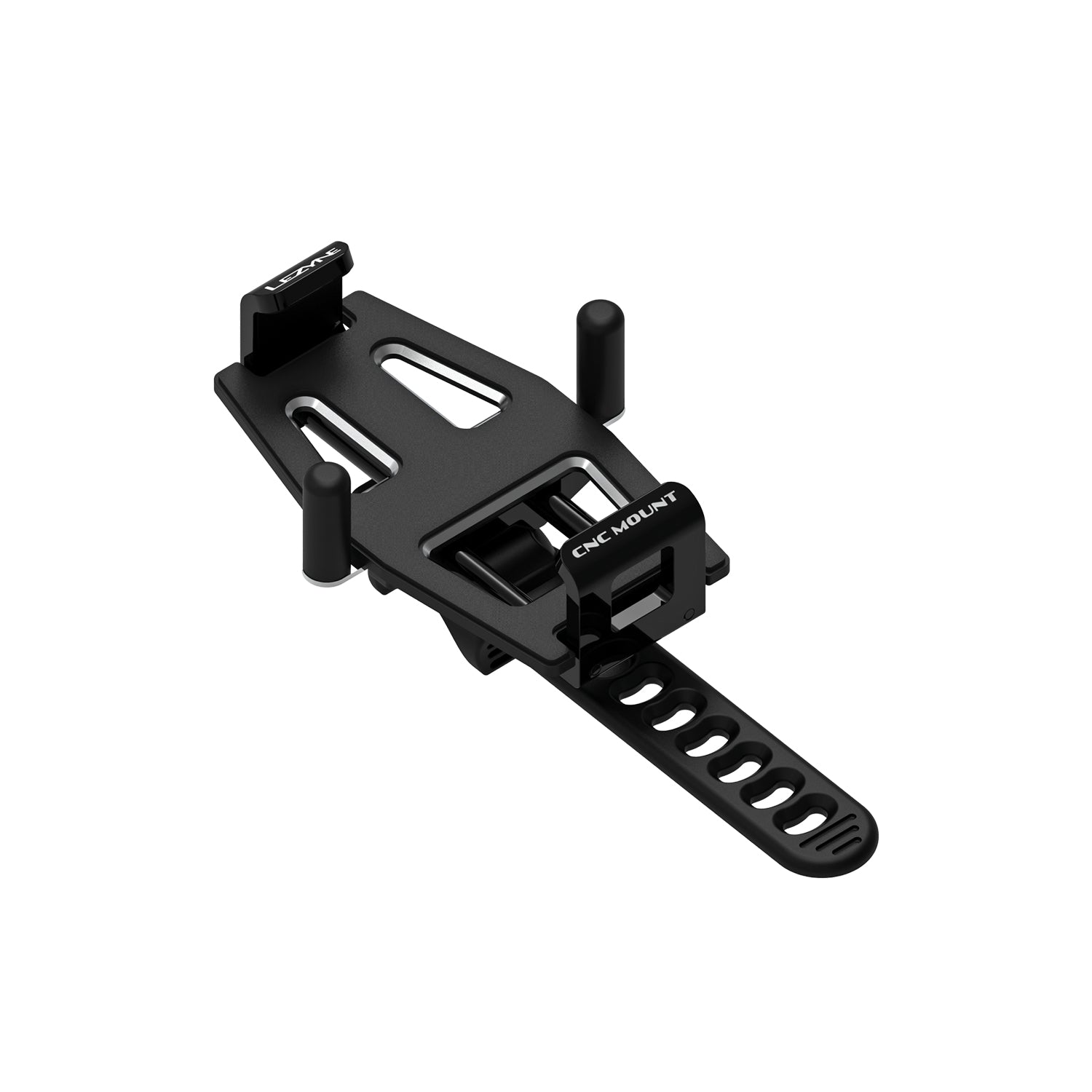Close-up of CNC-machined aluminum body, highlighting the durable and sleek design of the CNC Phone Mount.