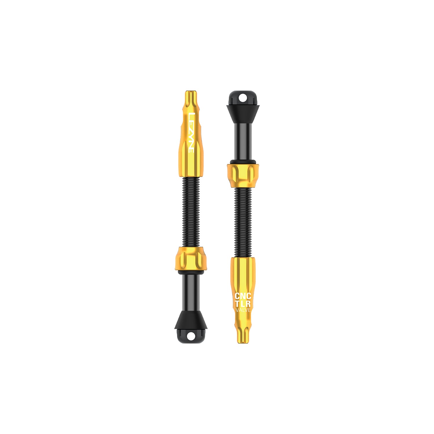 Gold CNC TLR VALVE PRO 60mm tubeless Presta valve with T25 tool cap, high-flow slots, and leak-free seal for tubeless-ready road and gravel bikes.