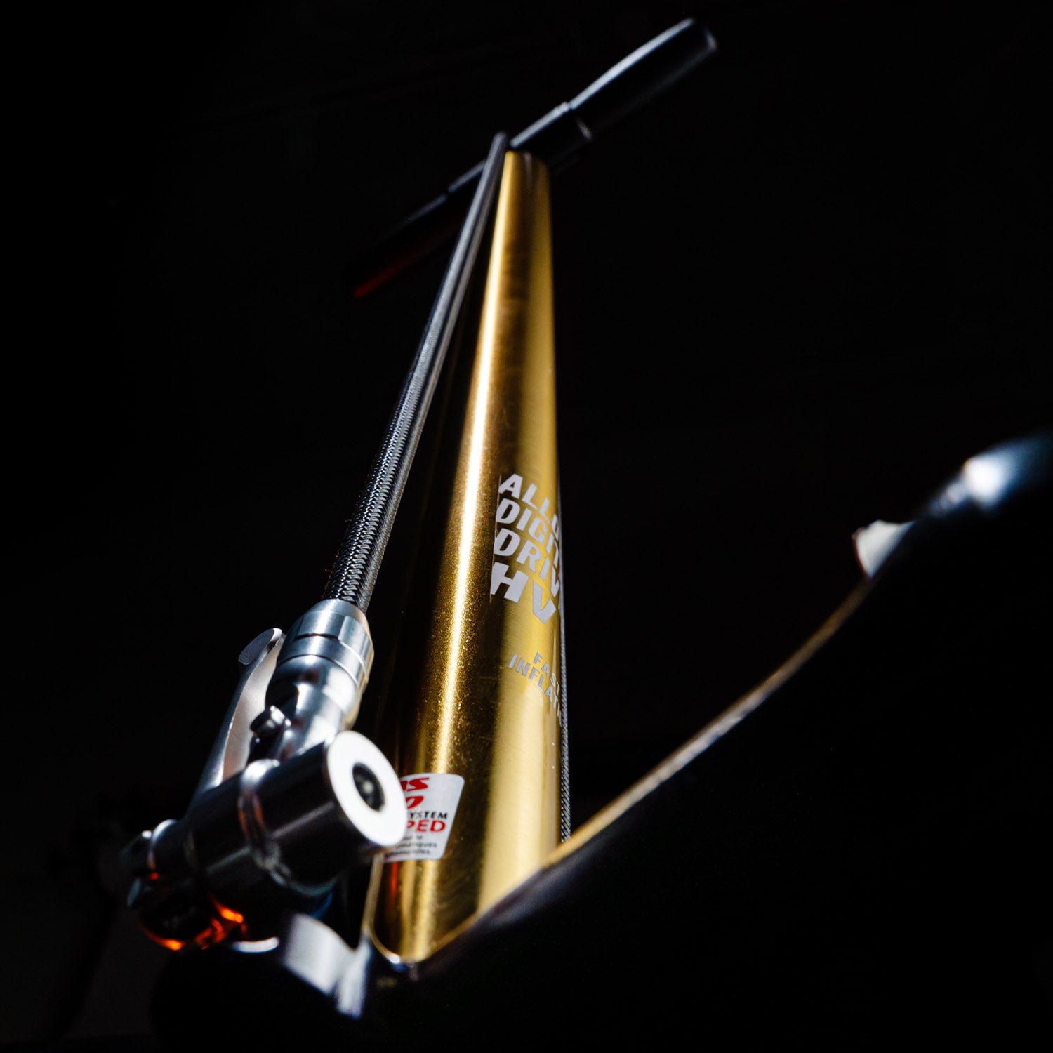 18k Gold Plated High Volume Digital Floor Pump with Presta Pro head