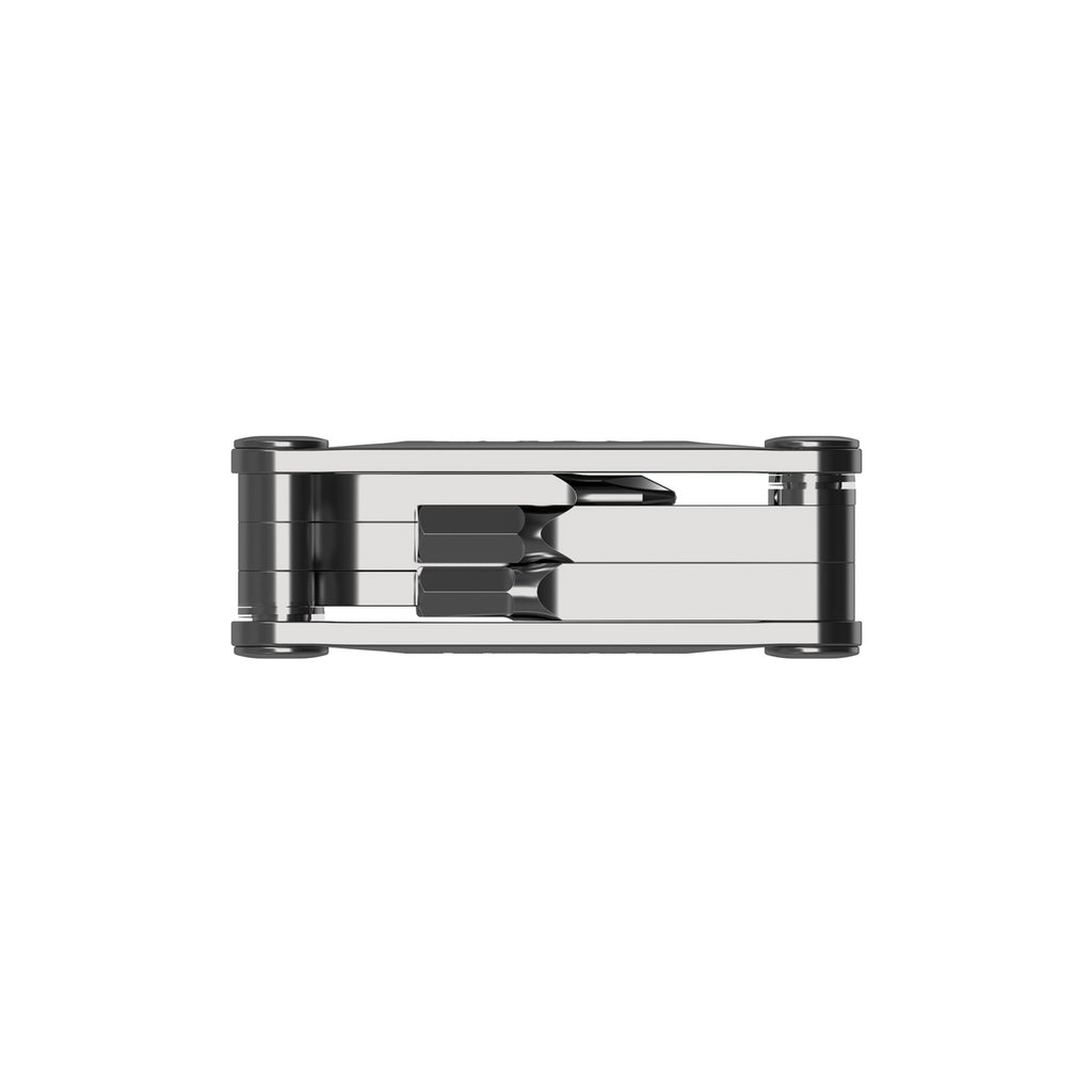 Lezyne SV Pro multi-tool with lightweight aluminum side plates and high-grade stainless steel bits for precision repairs.